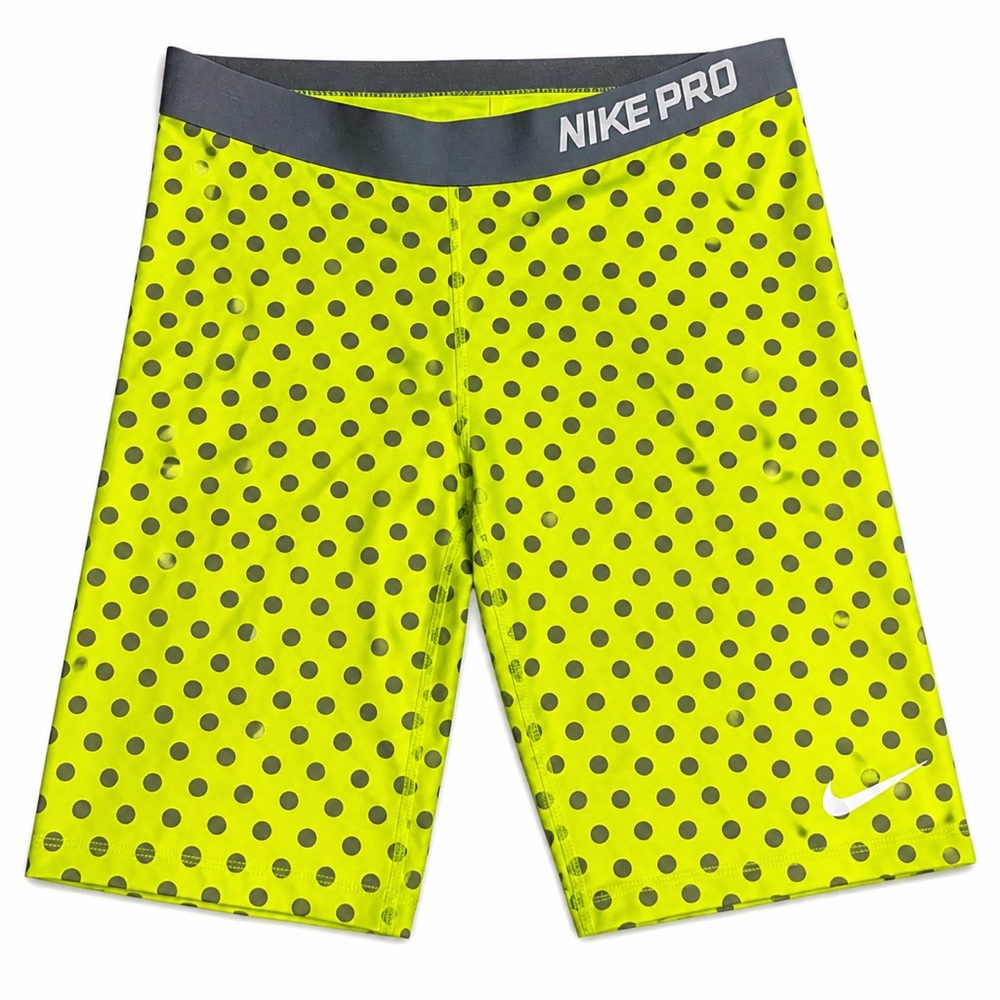 🔥RARE Nike Pro Neon Polka Dot Compression Shorts | Women’s L